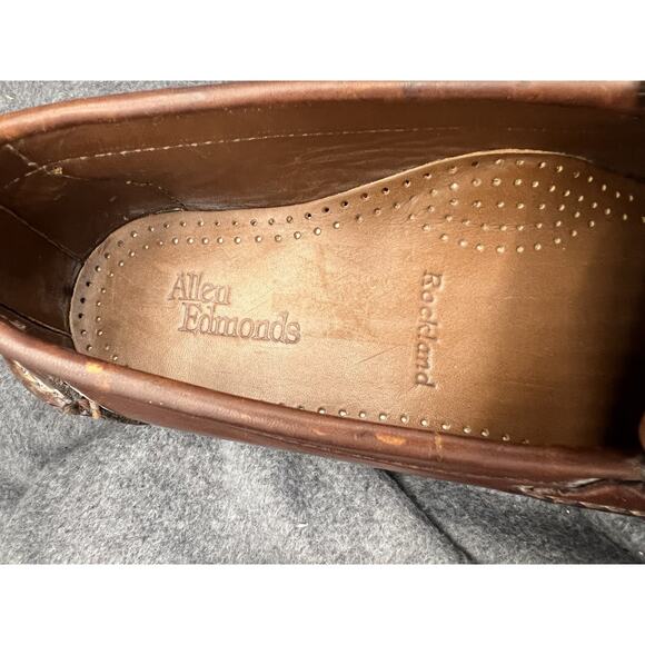 New! Allen Edmonds Rockland Brown Leather Penny Loafers Lug Sole Mens 8 D main image 6